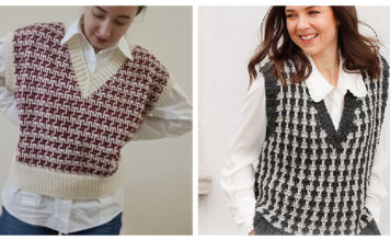 Mosaic Pullover Vest Free Knitting Pattern