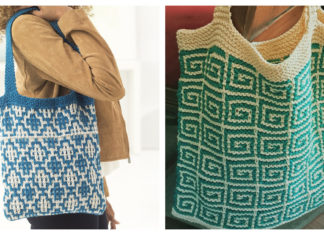 Mosaic Tote Bag Free Knitting Pattern