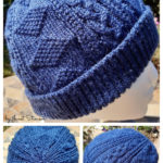 Rainbow Indigo Fisherman’s Beanie Free Knitting Pattern