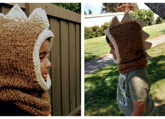 Saurus Dinosaur Hood Free Knitting Pattern