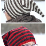 Stripy Pixie Hat Free Knitting Pattern
