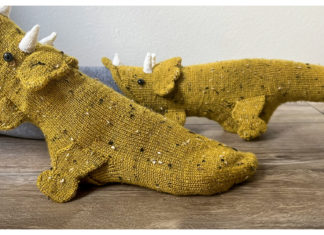 Tricerasocks Triceratops Dinosaur Socks Knitting Pattern