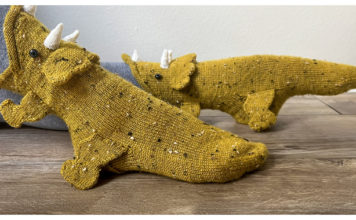 Tricerasocks Triceratops Dinosaur Socks Knitting Pattern