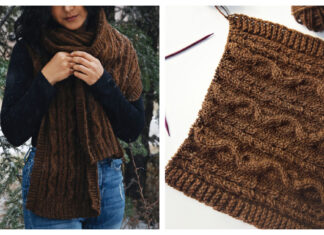 Alpine Cabled Scarf Free Knitting Pattern