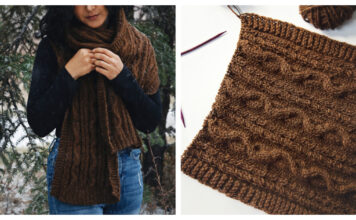 Alpine Cabled Scarf Free Knitting Pattern