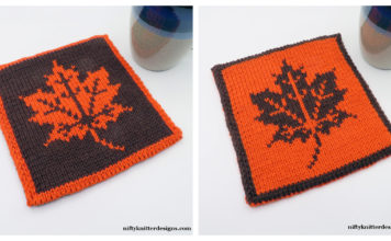 Autumn Leaf Potholder Free Knitting Pattern