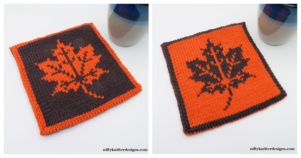 Autumn Leaf Potholder Free Knitting Pattern