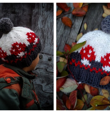 Big Mushrooms Hat Free Knitting Pattern