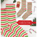 Candy Cane Socks Free Crochet Pattern