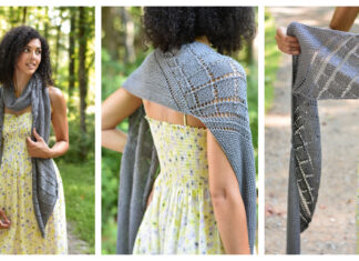 Diamonds and Lace Wrap Free Knitting Pattern