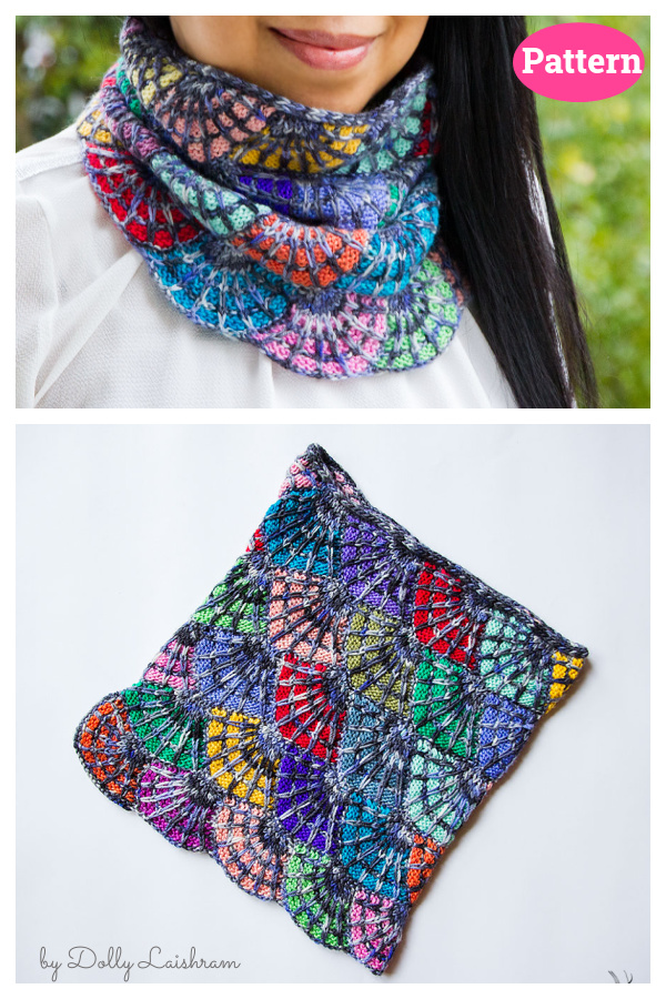 Dots and Dashes Cowl Free Knitting Pattern