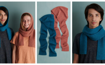 Unisex Hood Scarf Free Knitting Pattern