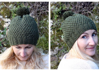 Irish Moss Beanie Hat Free Knitting Pattern