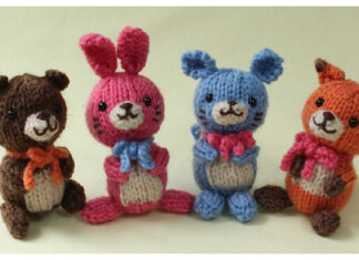 Mini Animal Mascots Free Knitting Pattern