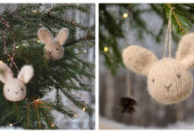 Noel Rabbit Hanging Ornament Free Knitting Pattern