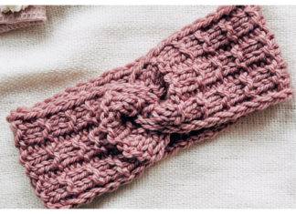 Waffle Stitch Headband Free Knitting Pattern