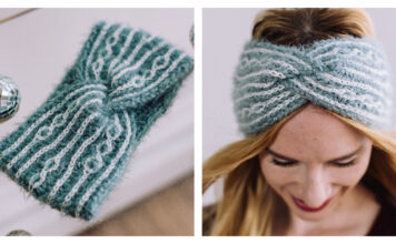 Arctic Shimmer Brioche Headband Free Knitting Pattern