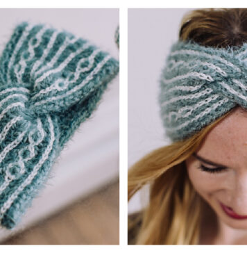 Arctic Shimmer Brioche Headband Free Knitting Pattern