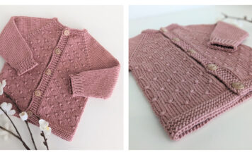 Button Stitch Baby Cardigan Free Knitting Pattern