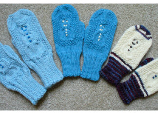 Cabled Snowman Mittens Free Knitting Pattern