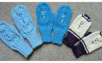 Cabled Snowman Mittens Free Knitting Pattern