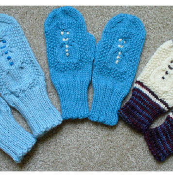 Cabled Snowman Mittens Free Knitting Pattern