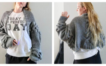Cabled Wrappy Cardigan Free Knitting Pattern
