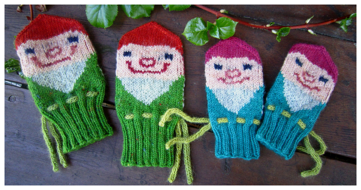 Gnome Mittens Free Knitting Pattern