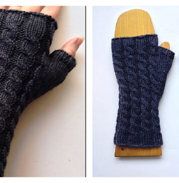 Simple Cabled Spira Mitts Free Knitting Pattern