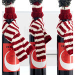 Toque and Scarf Bottle Toppers Free Knitting Pattern