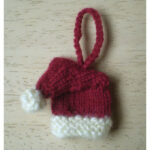 Mini Santa Hat Hanging Ornament Free Knitting Pattern