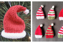 Mini Santa Hat Ornament Free Knitting Pattern
