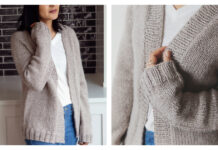 Simple Cozy Raglan Cardigan Free Knitting Pattern