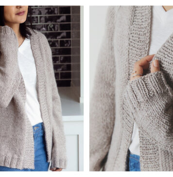 Simple Cozy Raglan Cardigan Free Knitting Pattern