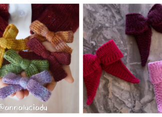 Simple Love Bow Free Knitting Pattern