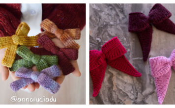 Simple Love Bow Free Knitting Pattern