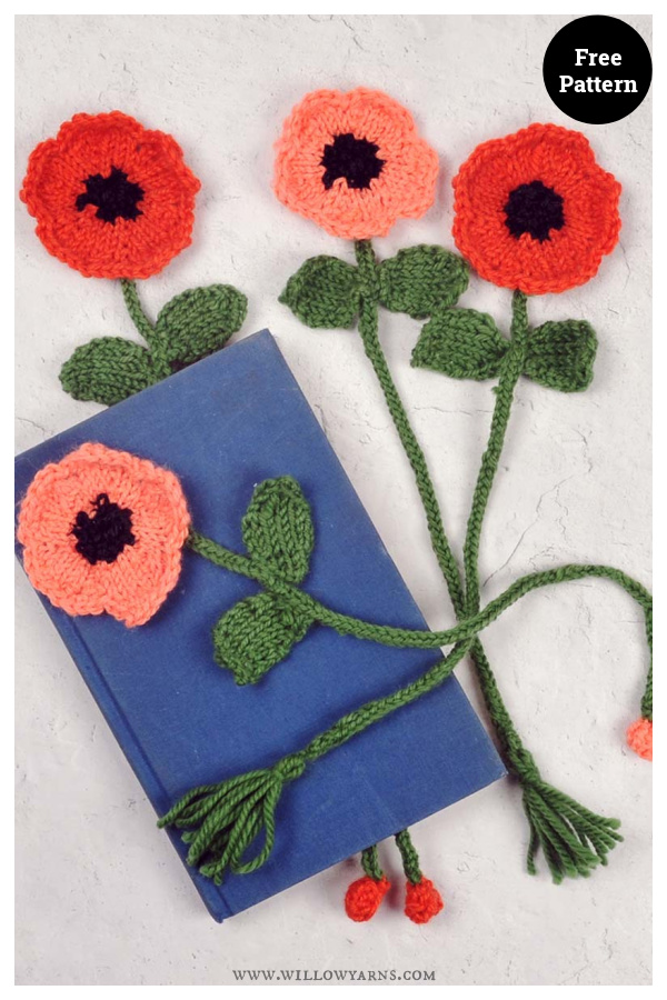 Flower Bookmark Knitting Pattern