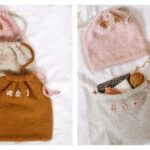 Dahlia Drawstring Bags Free Knitting Pattern