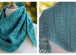 True Blue Shawlette Free Knitting Pattern