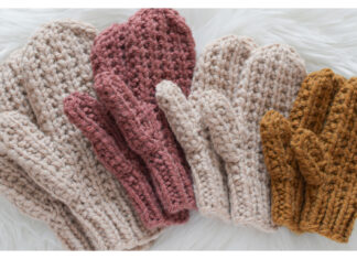 Waffle Stitch Mittens Free Knitting Pattern