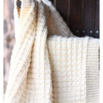 Wintery Waffle Stitch Blanket Free Knitting Pattern