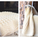 Wintery Waffle Stitch Blanket Free Knitting Pattern