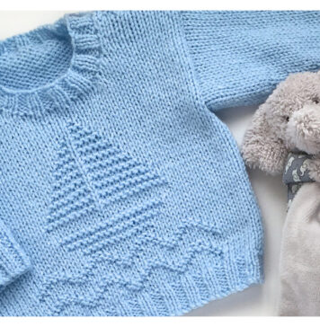 Sail Away Baby Sweater Free Knitting Pattern