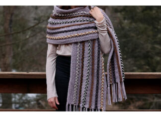 Tango Braided Wrap Free Knitting Pattern