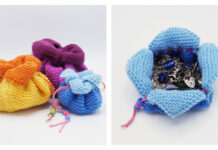 Petal Pouches Free Knitting Pattern