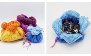 Petal Pouches Free Knitting Pattern