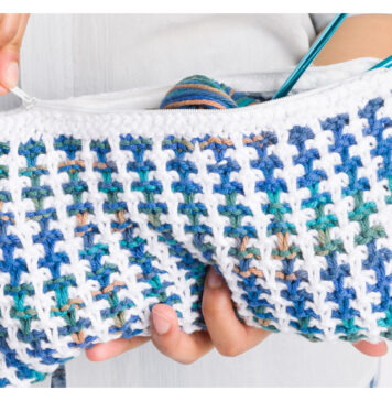Tweed Stitch Project Bag Free Knitting Pattern