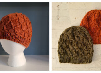 Twisted Trellis Beanie Hat Free Knitting Pattern