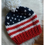 American Flag Patriotic Slouchy Hat Knitting Pattern