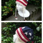 Patriotic Earflap Hat Free Knitting Pattern